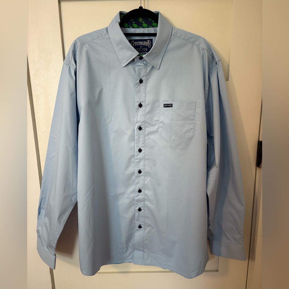Grateful Dead Sec. 119 Blue Long Sleeve Button Down Turtle Terrapin Station XXL
